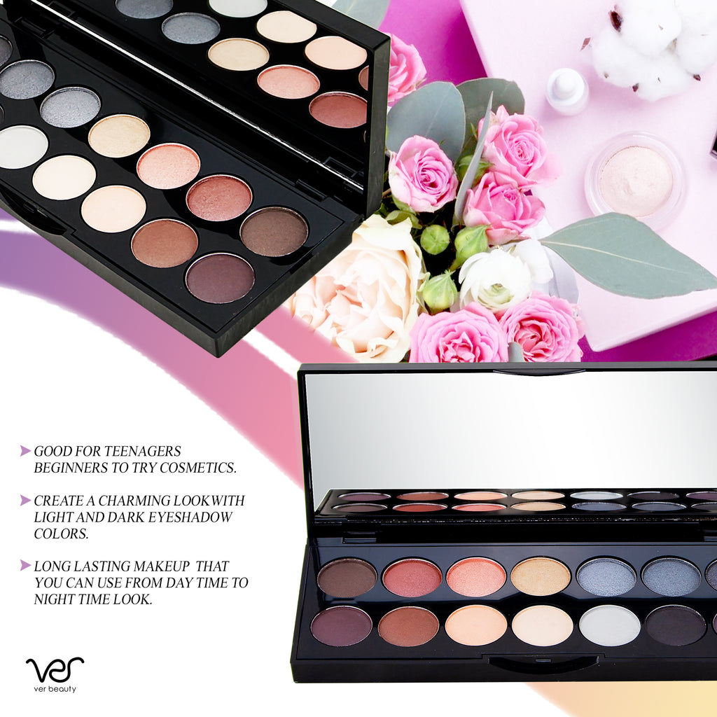 14 Colors Eyeshadow Palette in Rose Gold Bow by Ver Beauty-VMP1417