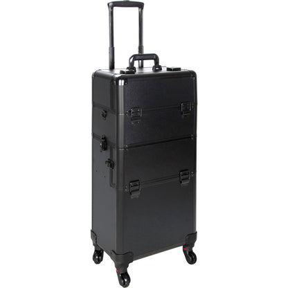 Fossi Black Matte Professional Rolling Makeup Hairstylist Case by Ver Beauty - VT002