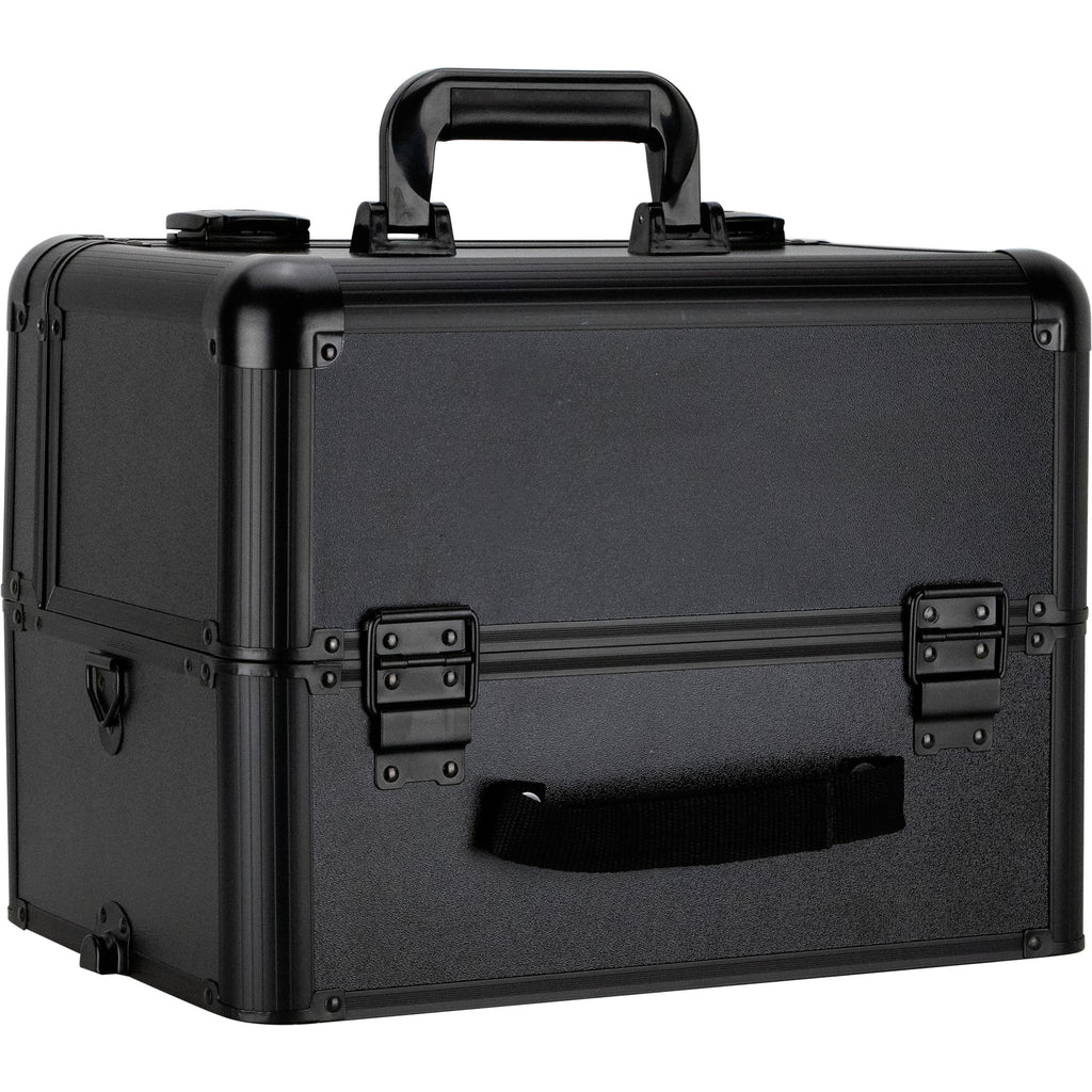 Fossi Black Matte Professional Rolling Makeup Hairstylist Case by Ver Beauty - VT002