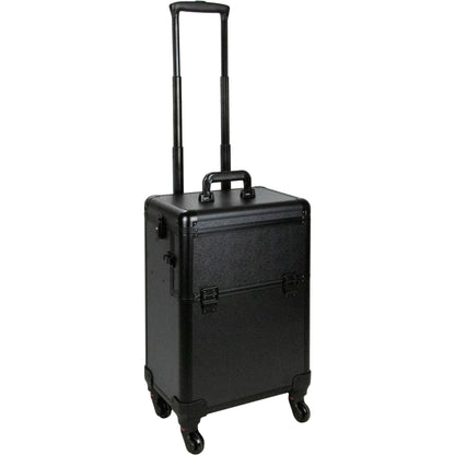 Fossi Black Matte Professional Rolling Makeup Hairstylist Case by Ver Beauty - VT002