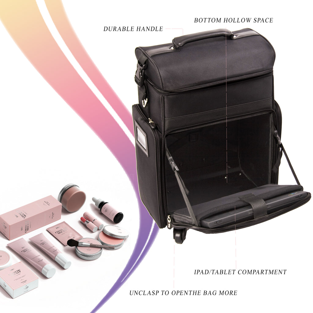 Anatomia Black-Canvas Rolling Makeup Case by Ver Beauty-VT009