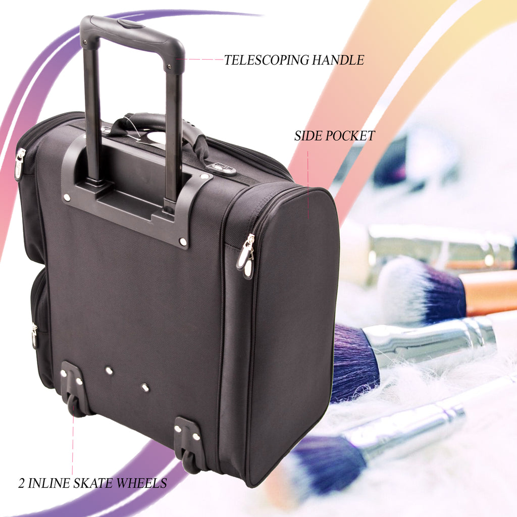 6-in-1 Four Wheels Professional Rolling Makeup Cosmetic Case with Easy  Slide Trays and Removable Tray by VER Beauty - JMT001